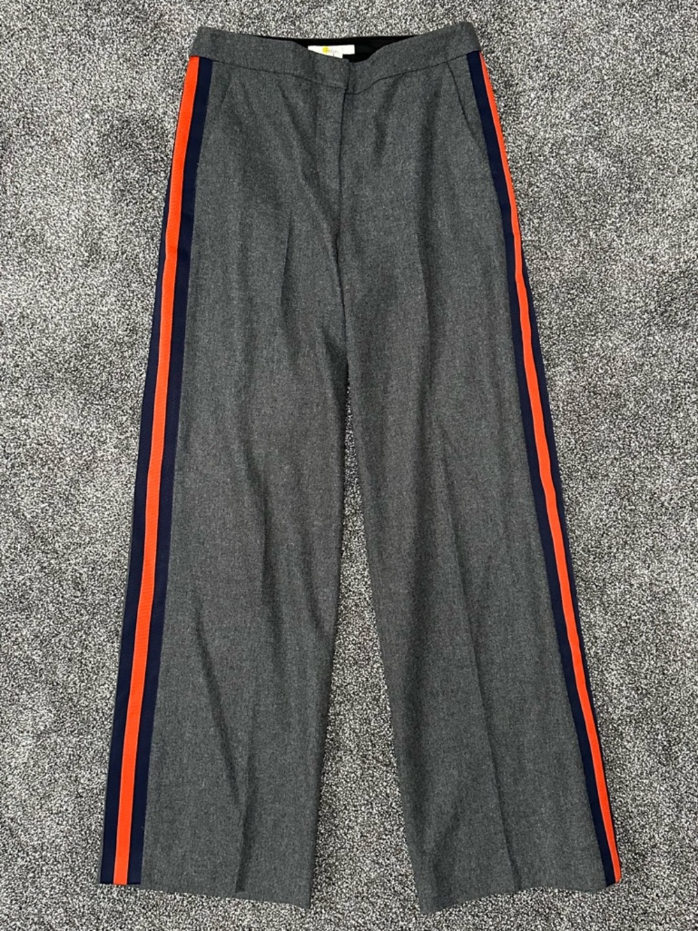 Boden Sherborne Side Stripe Wool Blend Pants in Charcoal